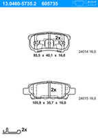 ATE BremsbeläGe Hinten (13.0460-5735.2) FüR Chrysler Sebring Mitsubishi Lancer