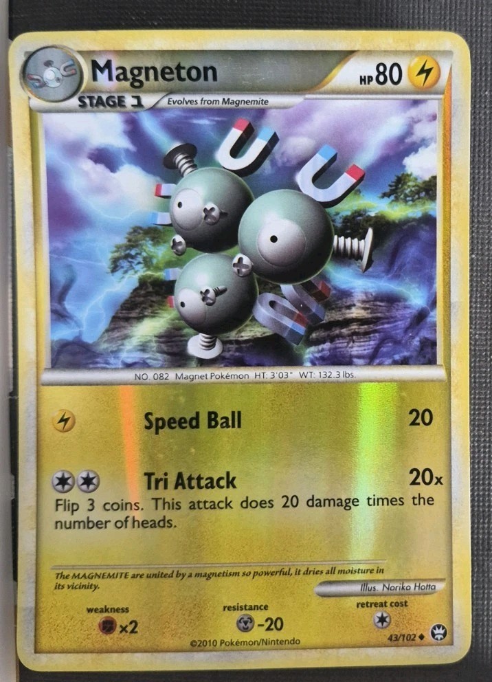 Magneton 43/102 Uncommon HGSS Triumphant Pokemon Reverse Holo MP