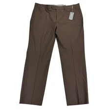 Michael Kors Mens Marvin Classic Fit Stretch Solid Pants Tobacco Brown 38x30