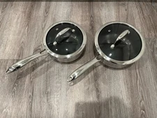 Hexclad  3 qt And 2 qt Hybrid Stainless Steel Pot Saucepans With Lids