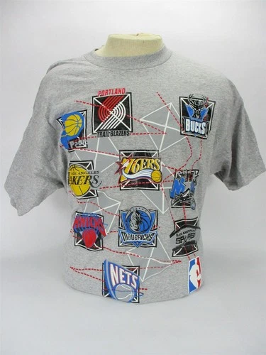 T-Shirt NBA Équipes XL Gris Manches Courtes Homme