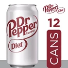 Diet Dr Pepper Soda, 12 fl oz cans, pack of 12