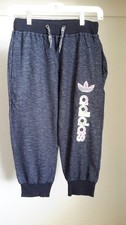 Adidas Jogger Style Sweatpants Kids Youth L W26 L19 Speckled Gray Color Logo