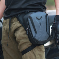 1pc Black Motorcycle Leg Bag Waterproof Waist Crossbody Riding Bag - NEW