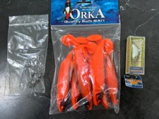 LOT OF ASSORTED LURES UGLY DUCKLING NO. 4 SIL SINKING (30 YEARS OLD) &ORKA+HOOKS