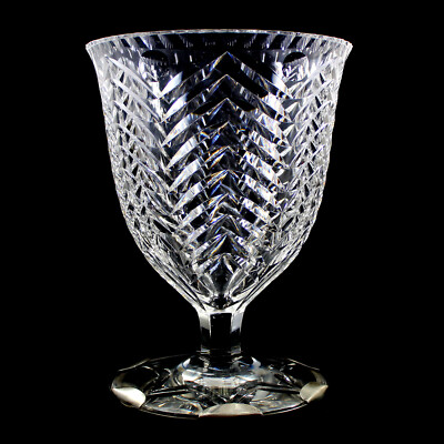 Große prunkvoll geschliffene Vase mit Platinrand, Crystal Maastricht um 1940