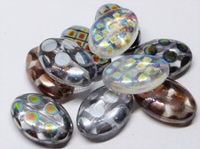 MIX OF PRESSED COATED CZECH GLASS BEADS SQUARE OVAL DROP OBLONG DISC 