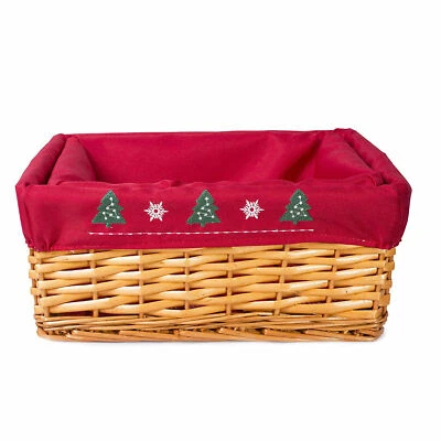 Wickerfield Red Lined Honey Wicker Trays Retail Display Hampers Gift Hamper