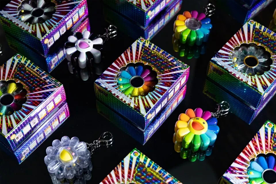 村上隆　FLOWER GO COLOR MULTI×WHITE AURORA Takashi Murakami FLOWER GO WALK COLOR (Aurora:Multi x White