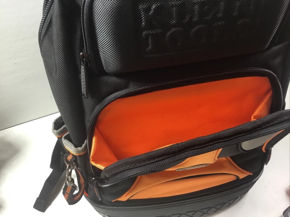TRADESMAN 55421BP-14 Tool Bag Orange Black Back Pack Electrician Plumber Repair - Image 3 of 4