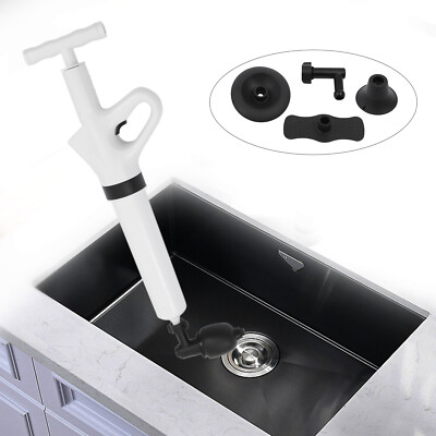 #ad High Pressure Toilet Air Plunger Kit Air Toilet Unclogger Air Drain Blaster Kit $24.34