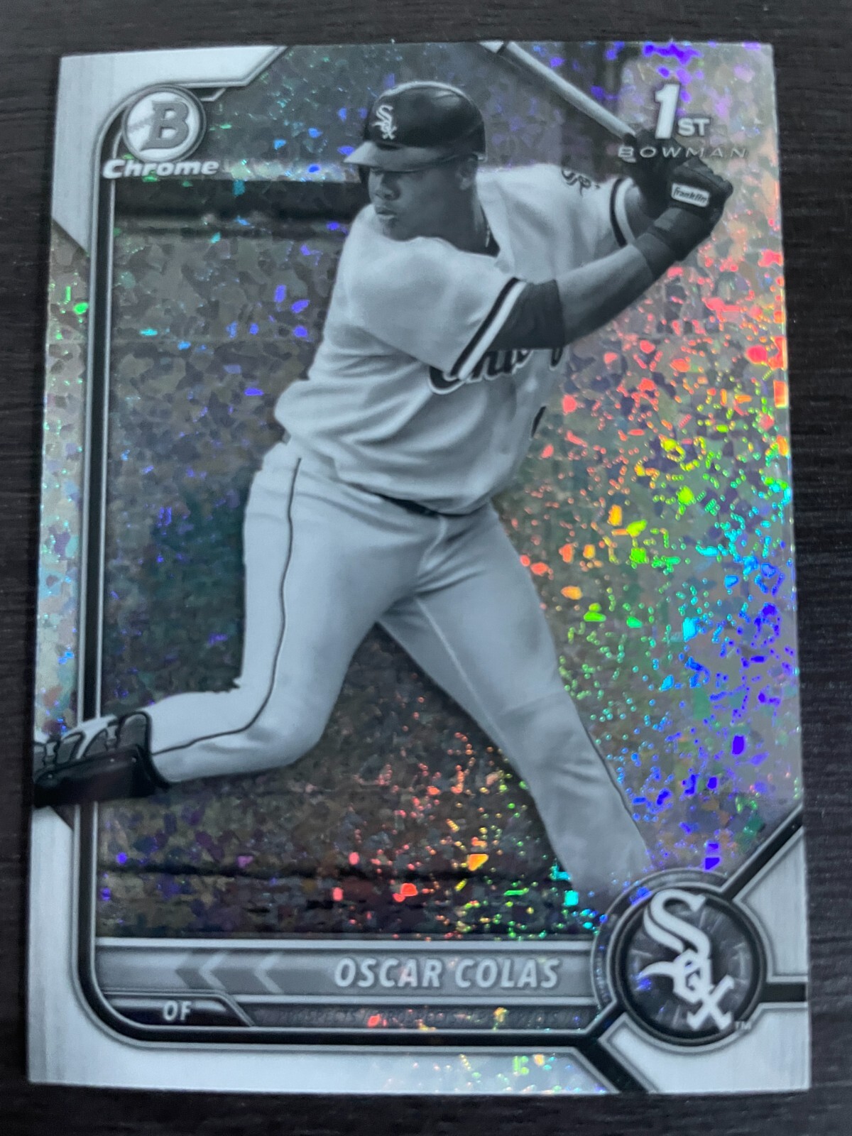 2022 Bowman Chrome Oscar Colas #BCP-152 Black White Mini Diamond 1st REFRACTOR