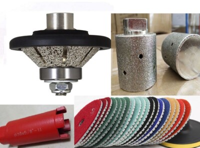3/8'' granite Bevel Bullnose 2'' Grinding drum 15 stone concrete marble polish pad