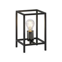 Tischlampe Cage Schwarz E27 Schnurschalter Tischleuchte Retro Vintag Metall Led