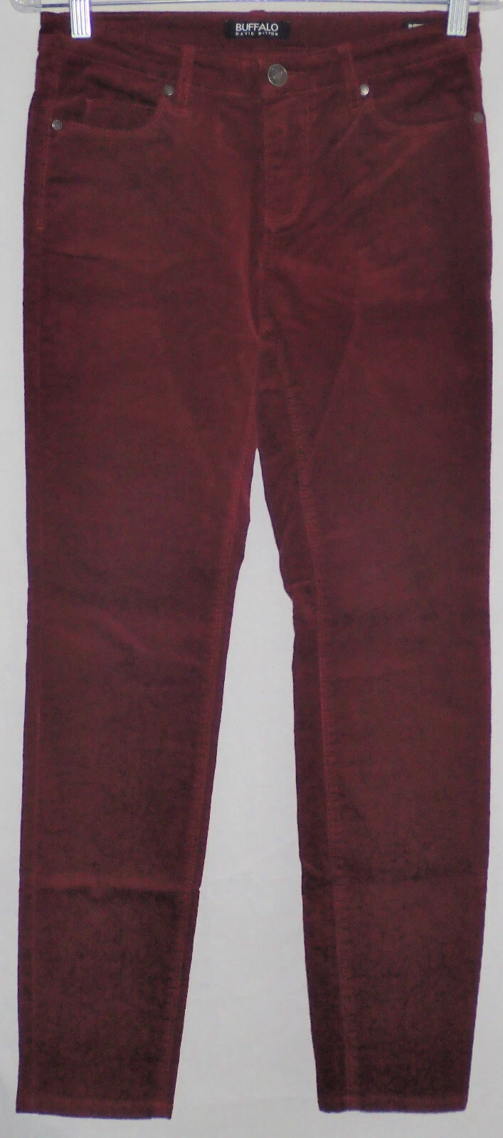 BUFFALO SUPREME 4/27 MID RISE SKINNY MAROON CORDUROY JEANS #513