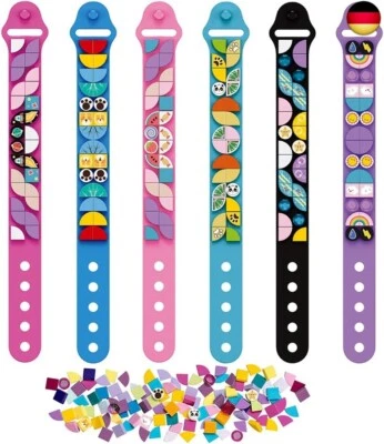 SIENON Dots Armbänder 6PCS, Kinder Bauklötze Armbänder, DIY Kreatives Basteln Armband M