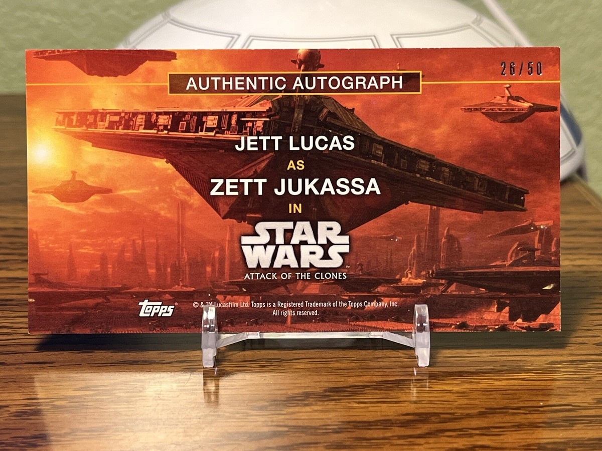 Star Wars Attack Of T Clones Topps Card Jett Lucas Autograph