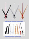 Zeigersatz 70mm Alu weiß gold schwarz DIY, Wanduhr Uhrzeiger Set 7 cm Metall NEW