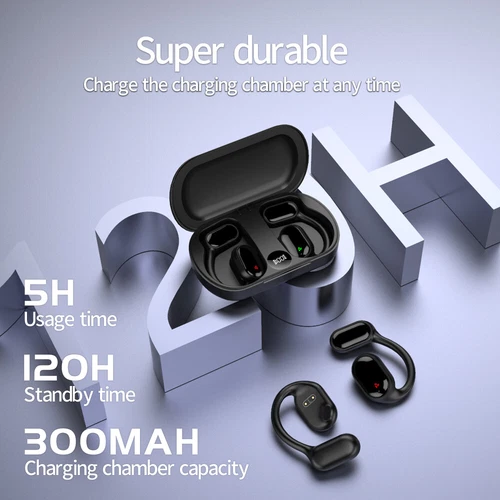 True Wireless Bone Conduction Headphones Bluetooth 5.3 Wireless Headset Earbuds - Picture 10 of 13