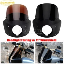 Front Headlight Fairing Cover w/ 11" Windshield for Harley Sportster XL Iron 883