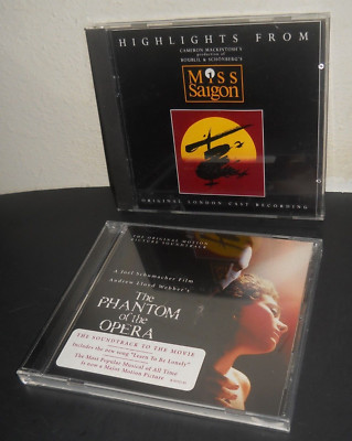 The Phantom of the Opera (2004) & Miss Saigon (1990) 2 Cd Sound Tracks Pre-Owned