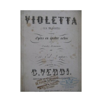 Giuseppe Verdi Violetta La Traviata Opera Piano Singing ca1865 | eBay