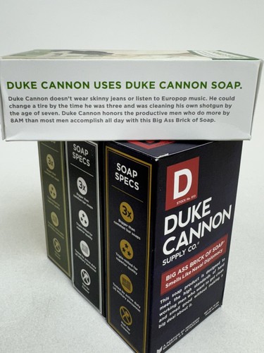 4 CONFEZIONI - Duke Cannon 'Big Ass Brick Of Soap' - 10 once ciascuno - NUOVO USA - Foto 7 di 7