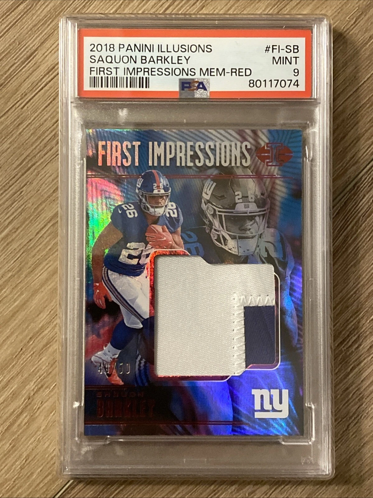 Saquon Barkley Panini Illusions First Impressions Memorabilia #FISB Red