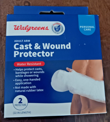 walgreens adult arm cast and wound protector, 2 protectors water resistant 