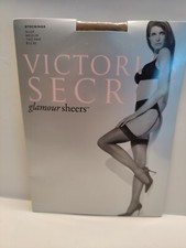 VICTORIAS SECRET Thigh High Stockings Nude Glamour Sheers 2 Pair Size M Vintage