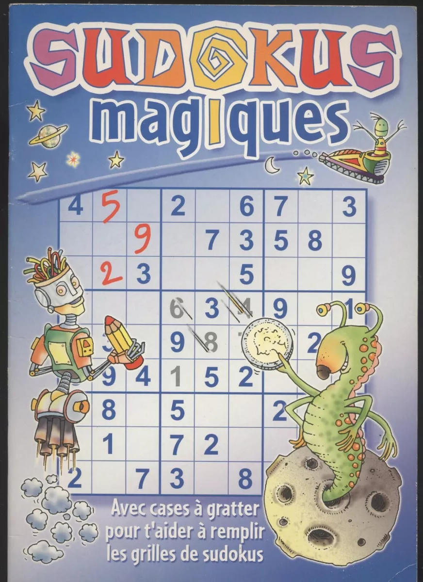 LIVRE SUDOKUS MAGIQUES AVEC CASES A GRATTER POUR T AIDER REMPLIR