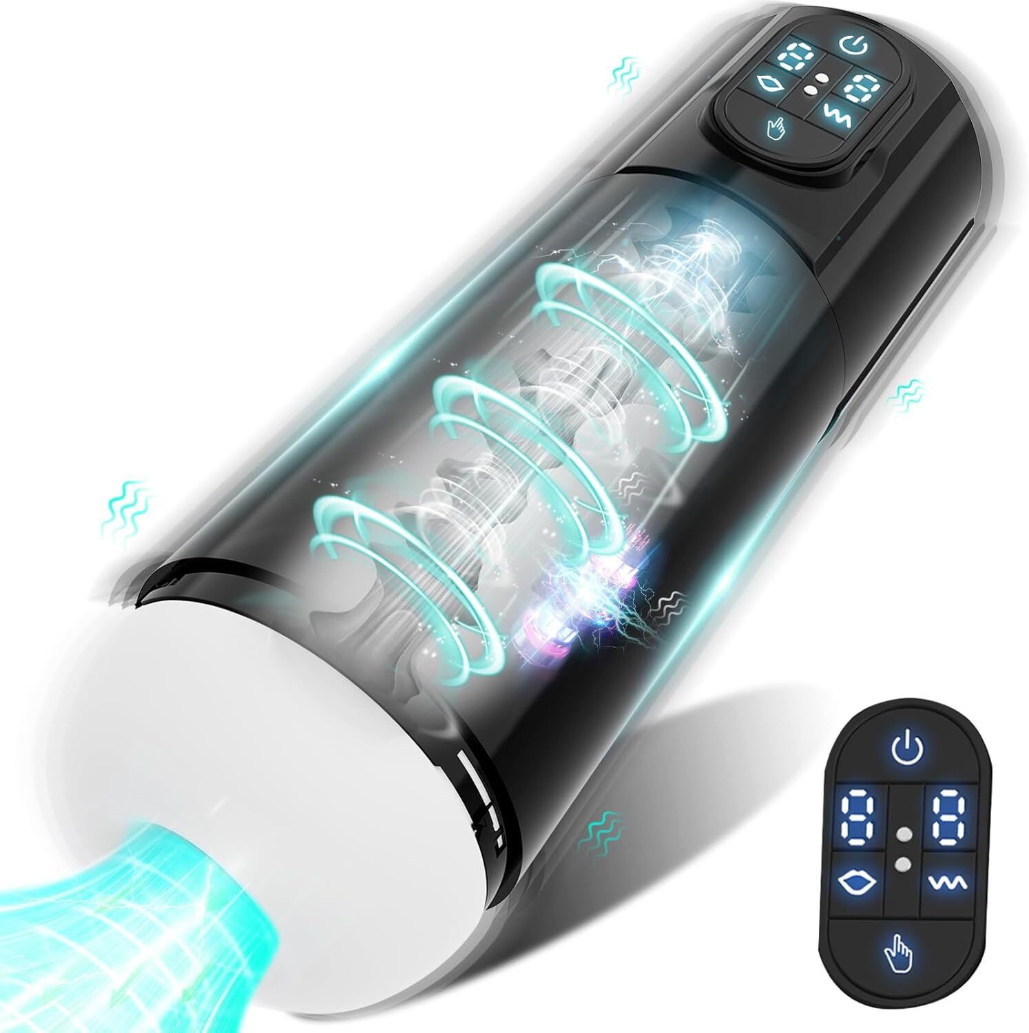 Elektrischer Masturbator Mann Handfrei Cup mit 10 Vibration &10 Saugmodi und Elektrischer Masturbator Mann Handfrei Cup mit 10 Vibration &10 Saugmodi und