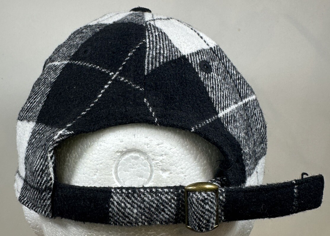 Checkered Blank Hat Gingham Checked Pattern White… - image 4