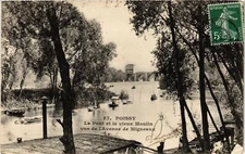 Old postcard Poissy - Le Pont et le vieux Moulin seen from Avenue de Migneaux (659434)