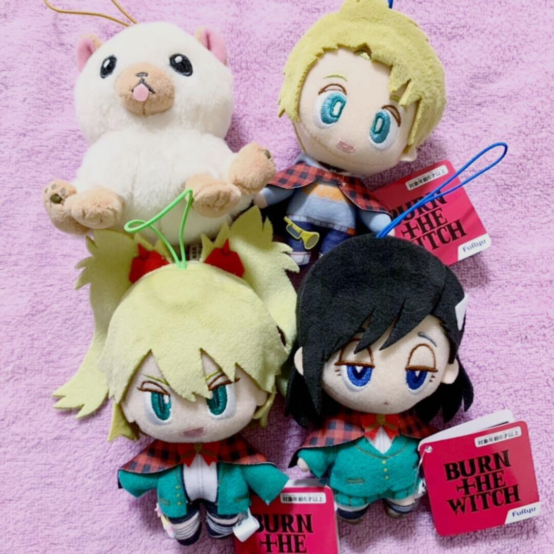 Burn the Witch Plush Doll Mascot Set Height 4.7 inch Taito