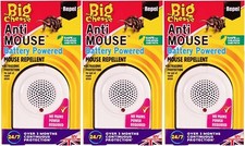 3x The Big Cheese Mice Rat Repeller Deterrent Ultrasonic Battery Operated STV820