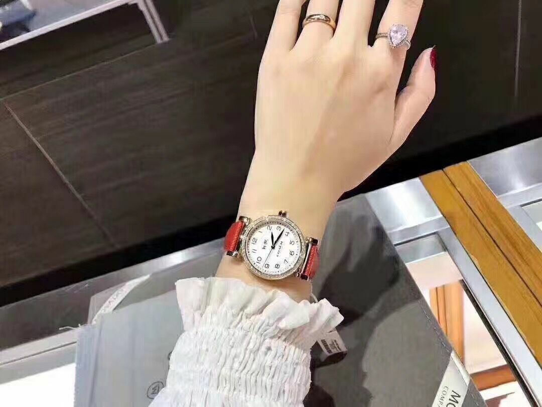 NWT COACH GLITZ CASE LEATHER STRAP WOMEN'S WATCH 14503394 NWT COACH GLITZ CASE LEATHER STRAP WOMEN'S WATCH 14503394