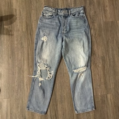 Lucky Jeans Womens Mom Jean Ankle High Rise Dark Wash Denim Drew Distress 12/31