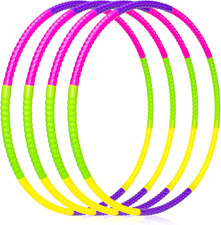 Exercise Hoops for Kids, 8 Pack Detachable  Size Adjustable Toy Color Hoop Ring