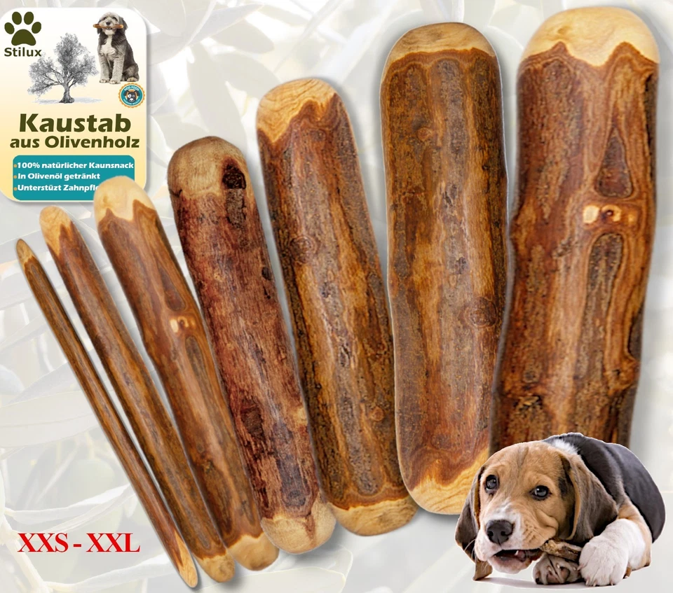 STILUX Olivenholz Kaustab für Hunde, Hundespielzeug Kauknochen Kauwurzel Kauspielzeug