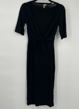 ASOS Womens Dress 2 Black Tie Front Sheath Short Sleeves Casual Knit Business