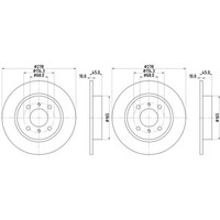 2X Hella Pagid Bremsscheiben Ø278Mm Hinten Passend FüR Nissan Primera 54287