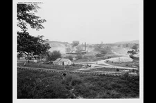 Zinc mines,industry,railroad tracks,Franklin,New Jersey,Detroit Publishing,1890