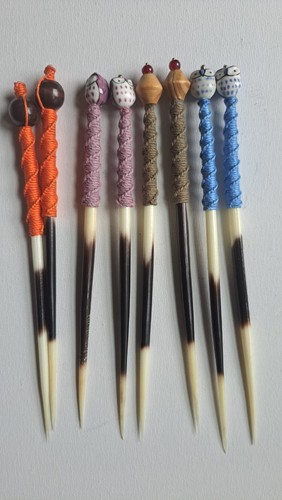 8 PORCUPINE QUILL LAYING TOOL Embroidery Needlepoint Quilling Owl HAIR STICKS