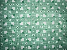 Nancy Mahoney for P & B Textiles Grandma’s Garden Green Checked Fabric 9” X 44”
