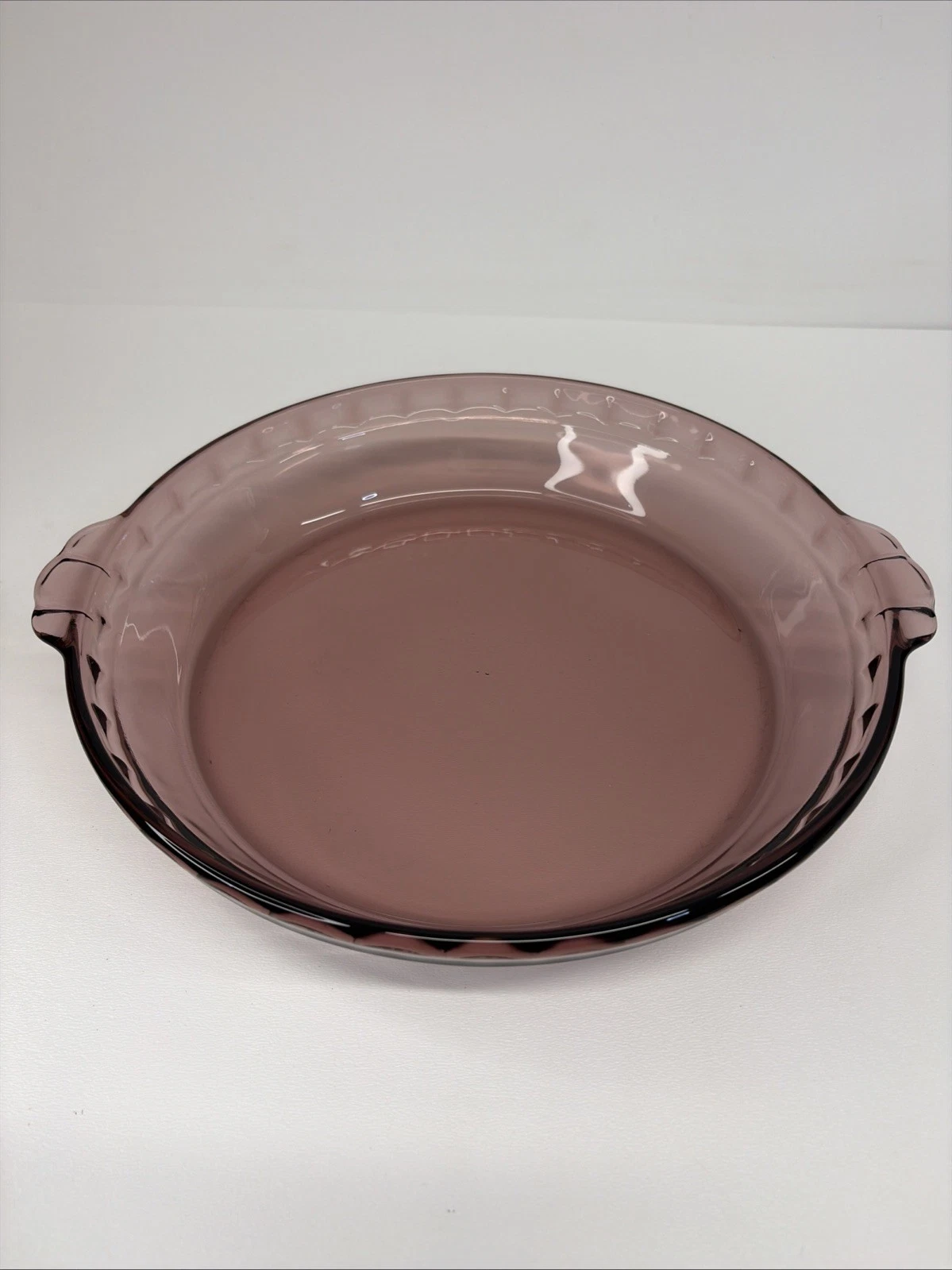 Vintage Pyrex Rose Pink Glass Pie Plate 24cm Deep Dish #229