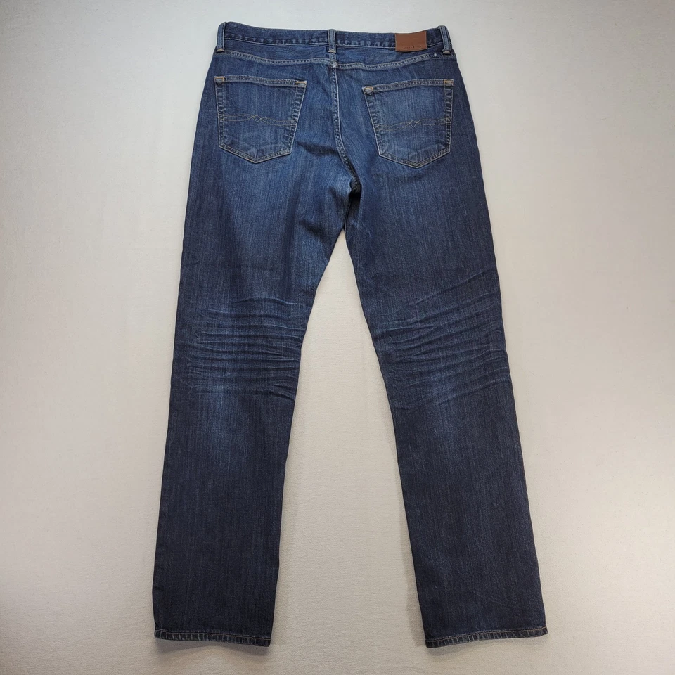 Pantalones de mezclilla Lucky Brand para hombre 34x32 azul 410 atléticos tiro medio recto lavado oscuro Foto 3 de 4
