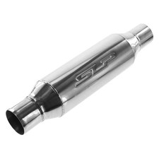 Exhaust Resonator Loud Mouth Stainless Steel Round Bullet-type Silver Exhaust Exhaust Resonator Loud Mouth Stainless Steel Round Bullet-type Silver Exhaust