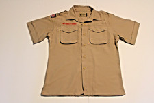 Boy Scouts of America BSA Youth Shirt Tan Large Vented Poly Microfiber No Patch