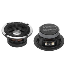 丨Pair Of 3in Car Midrange Loud Speaker 100W Maximum Power Silver Black